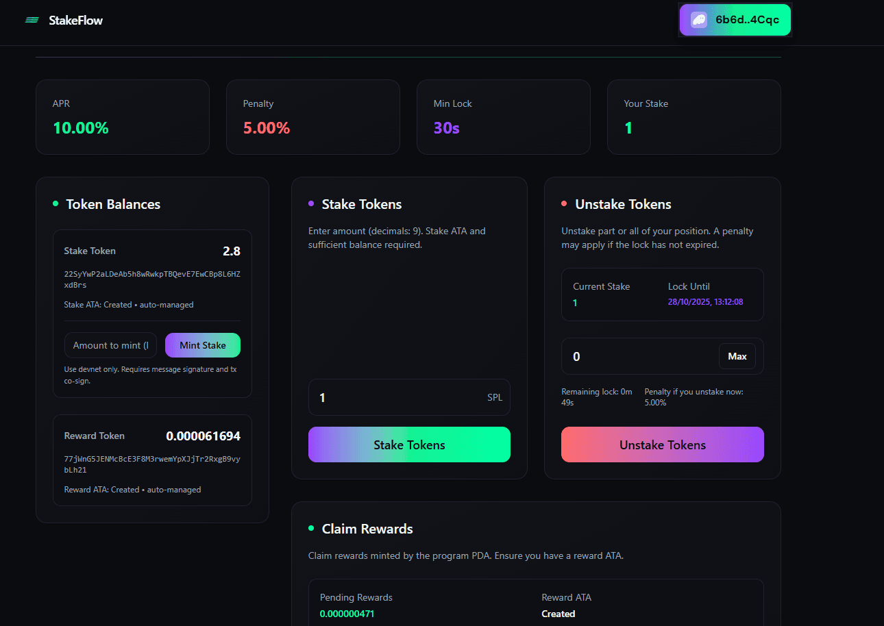 StakeFlow preview